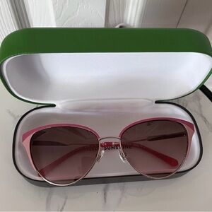 New Kate Spade Ianna Women’s Sunglasses Pink Red Metal Cat-Eye W/Case